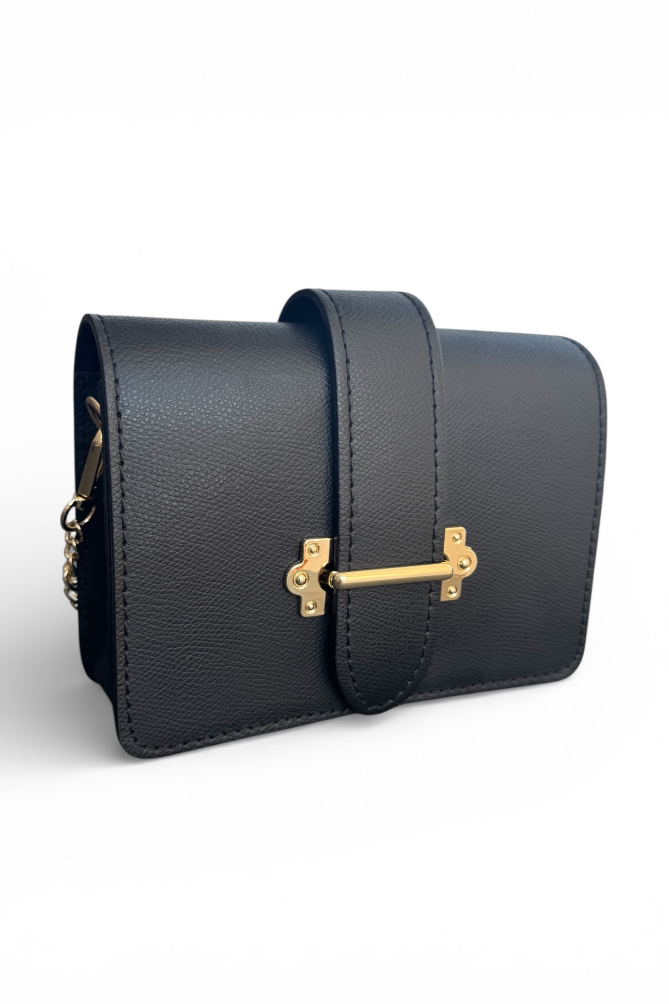 Ādas somiņa melnā krāsā