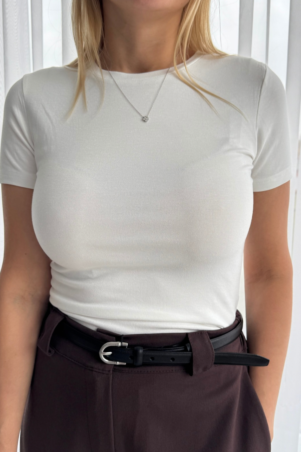 Balts Kokvilnas Tops