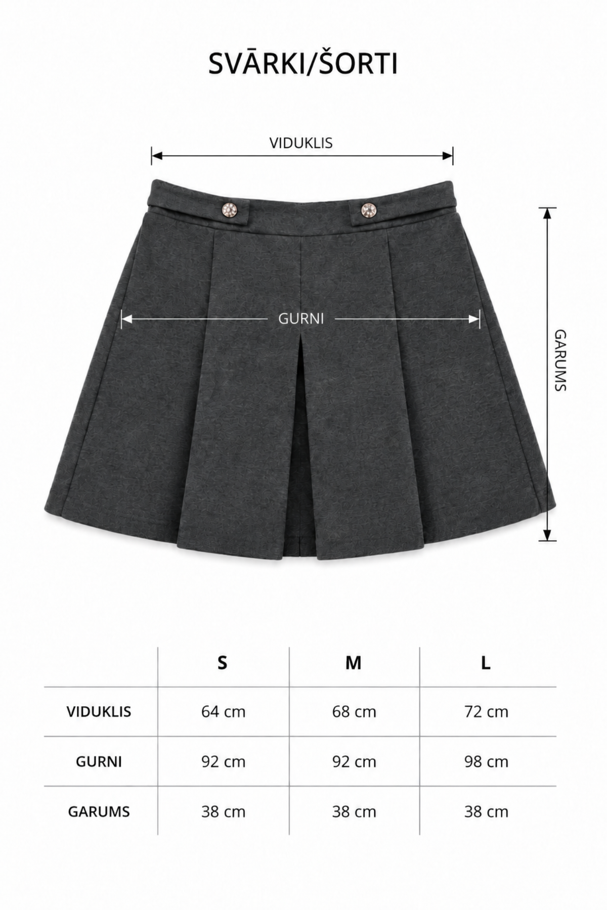 Eleganti šortsvārki brūni