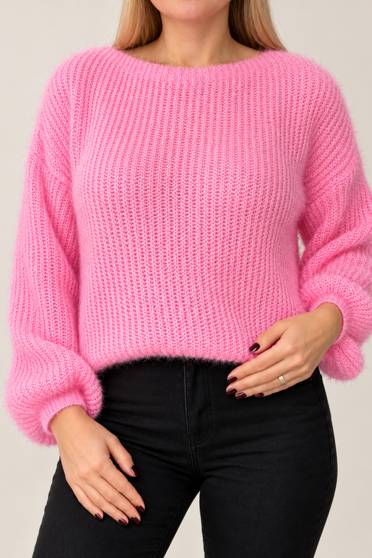 Džemperis ar regulējamu apakšmalu baby pink