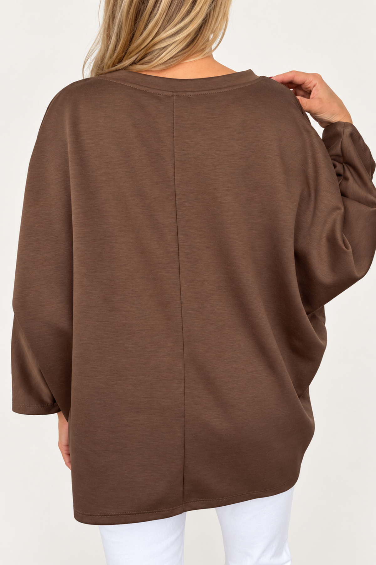 Oversize tops ar brīvu piegriezumu brūns