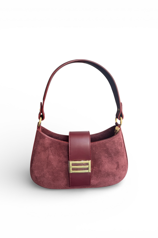 Zamšādas somiņa bordo krāsā