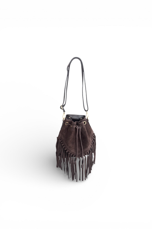 Zamšādas somiņa ar bārkstīm