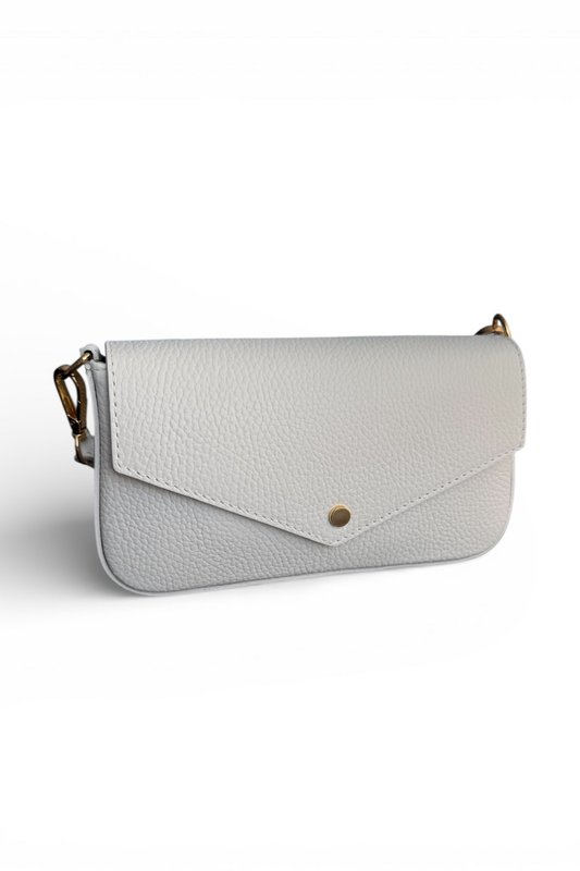 Mini ādas somiņa balta