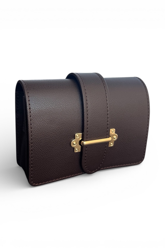 Ādas somiņa šokolādes krāsā