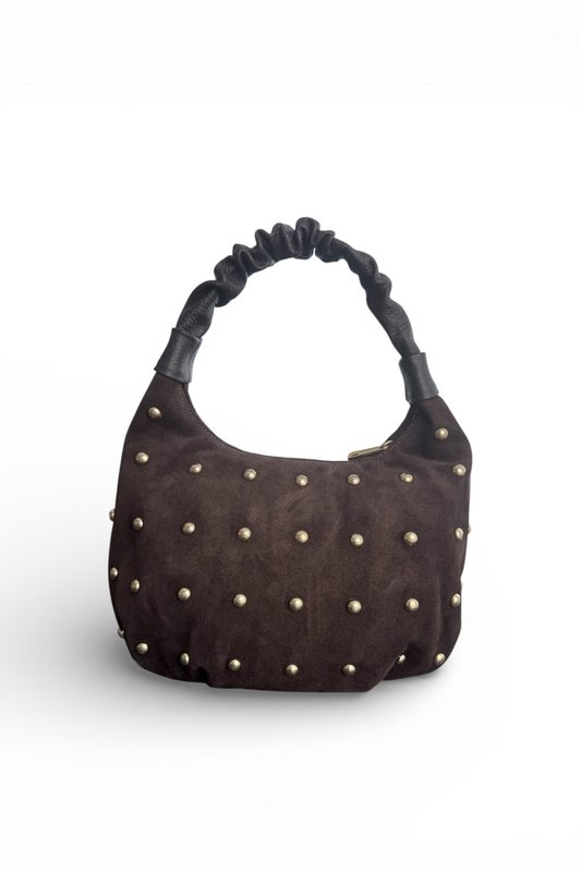 Zamšādas somiņa šokolādes krāsā