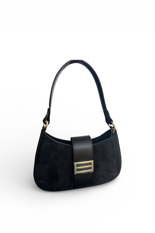 Zamšādas somiņa melnā krāsā